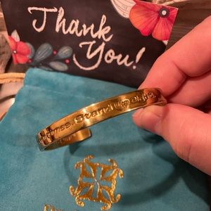 NEW Gold bangle RC,  by designer Jill Donovan. Pouch and gift sack.